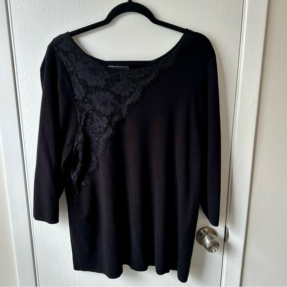 Lane Bryant Black Asymmetrical Sweater Size 2X - Picture 2 of 8